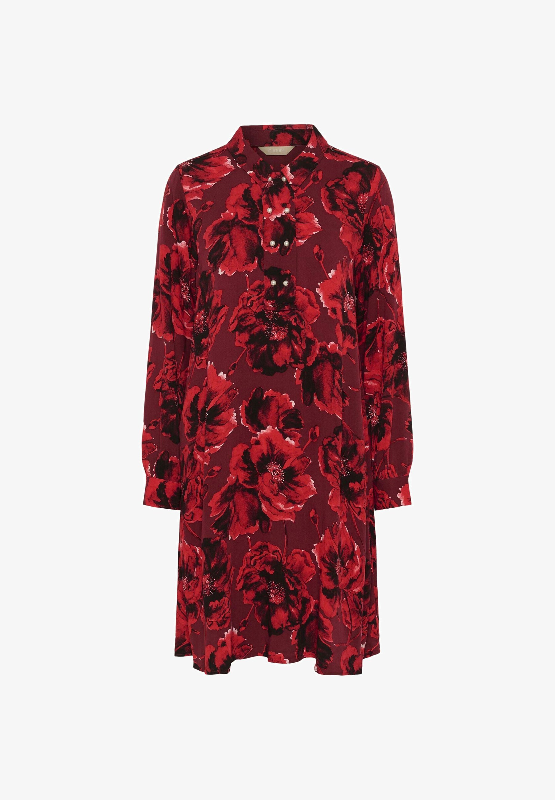 Cultura RACHEL ELITHA - Vestido camisa - flor vermelha