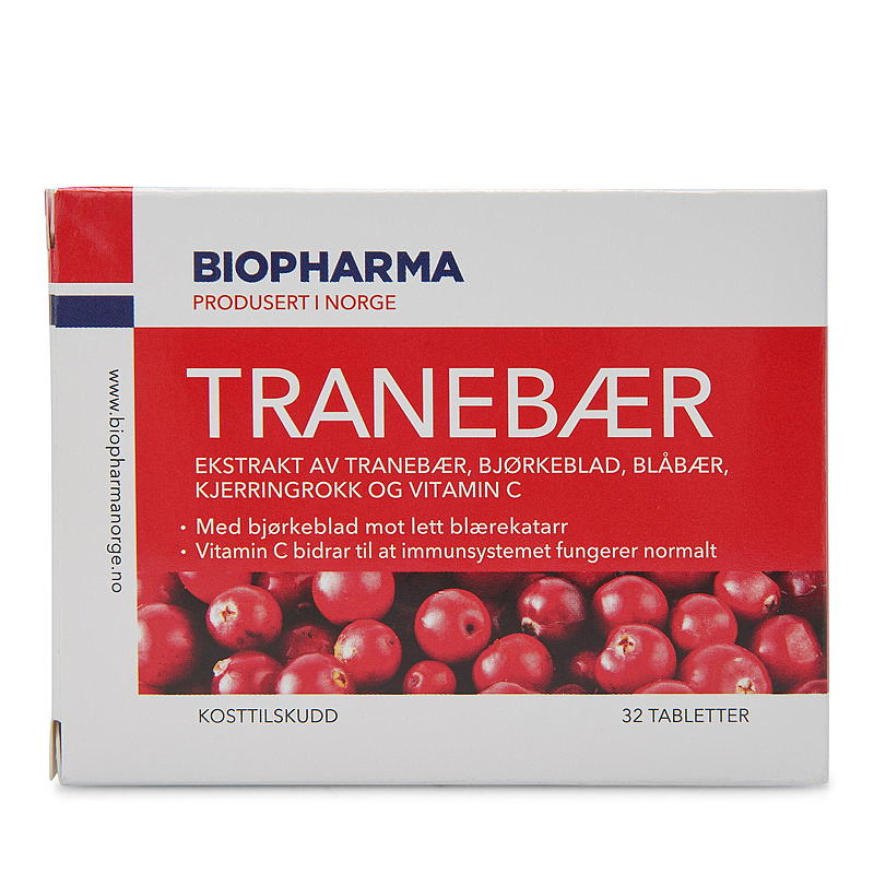Biopharma Tranbär 32 tabletter, med björkblad