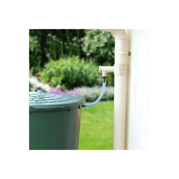 Sandfarget PVC-regnvannsoppsamler/avløp for 75–100 mm nedløpsrør + hullsag og kran