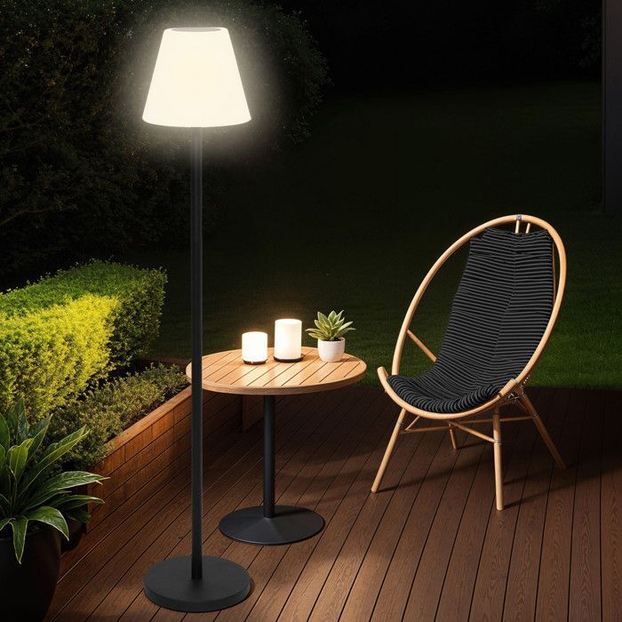 Farola solar exterior IDMARKET con LED multicolores