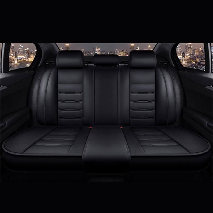 MOMOTOU Housse de siège voiture universelle en cuir PU noir — avant, compatible airbag, installation facile