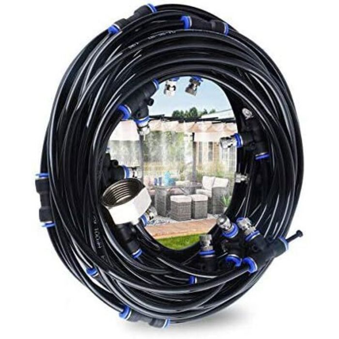 Sistema de nebulización para exteriores Virex® - 10 m - 9 boquillas - Boquilla de repuesto - Herramienta de corte - Resistente a los rayos UV