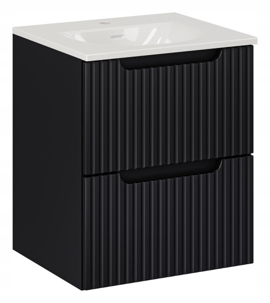 Szafka Z UMYWALKĄ 50 cm CZARNA WISZĄCA RYFLE 2S NOVA BLACK
