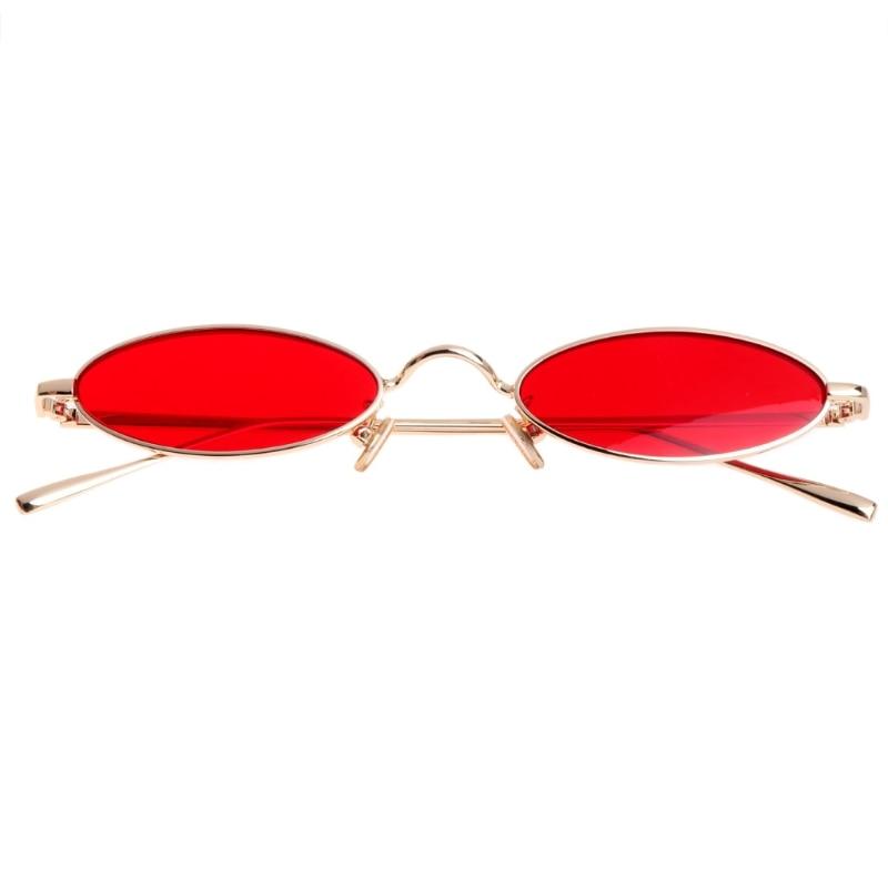 Óculos de Sol Femininos Pequenos e Ovais, Estilosos e Elegantes, com Armação de Metal e Lentes Transparentes - Novidade