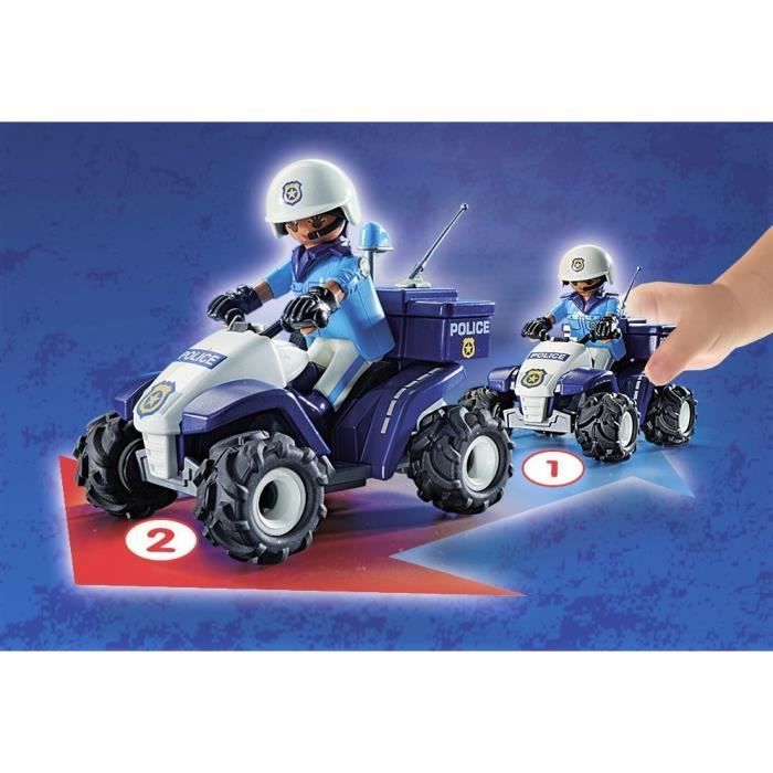 PLAYMOBIL 71092 Polizist und Quad mit Rückziehmechanismus, Stadt-Action, Polizei, ab 4 Jahren