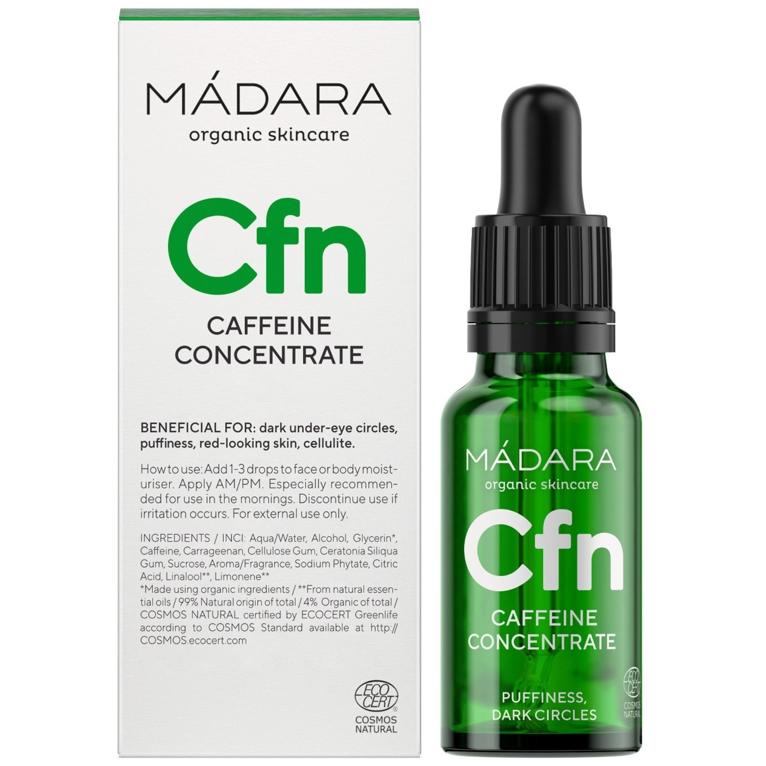 MÁDARA nega obraza s kofeinskim koncentratom po meri - 17,5 ml