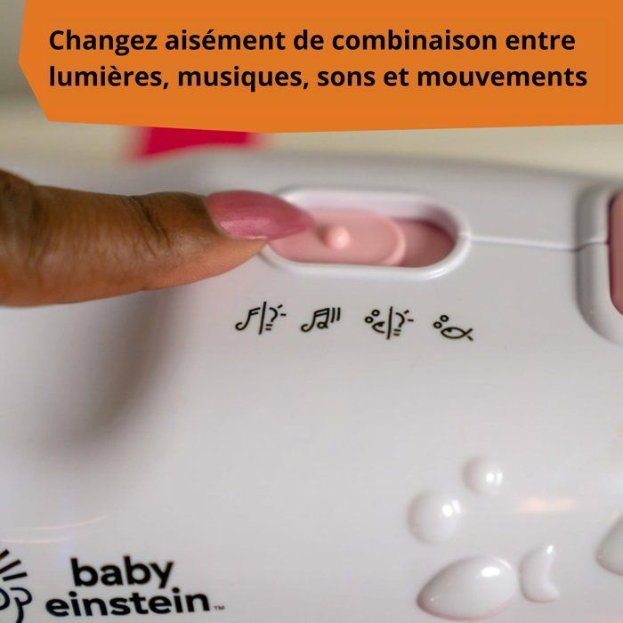 BABY EINSTEIN – Lámpara de noche para bebé Sueños Oceánicos – Sonidos musicales de acuario y océano, control remoto, rosa