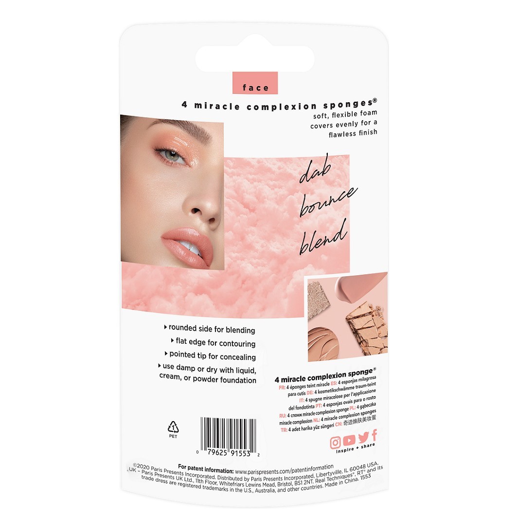 „Real Techniques Miracle Complexion“ kempinėlės, 4 vnt. pakuotėje – 1 vnt.