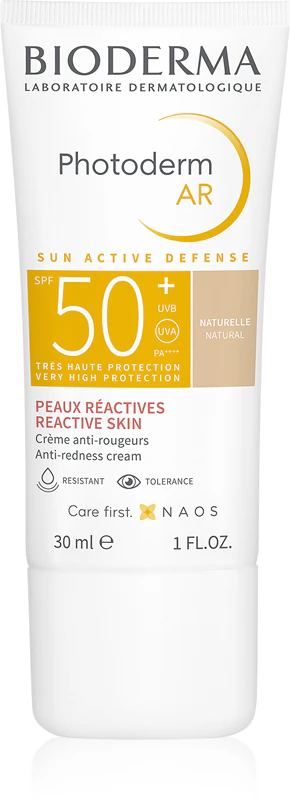 Bioderma Photoderm AR getinte beschermende crème voor de zeer gevoelige huid die snel rood wordt, SPF 50+