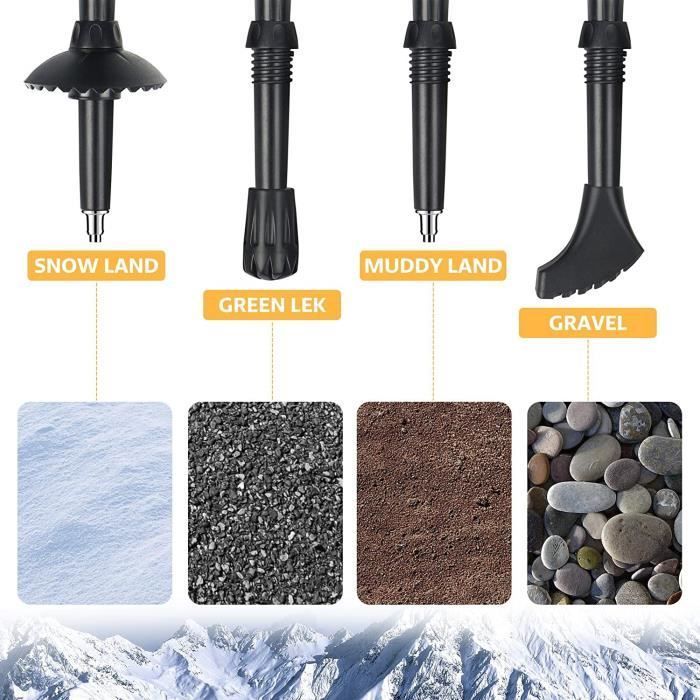 Bastoncini da trekking telescopici - Pieghevoli, antiscivolo e ammortizzanti, ultraleggeri, per nordic walking, alpinismo, escursionismo A25