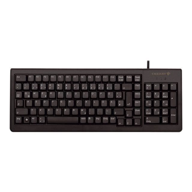 Teclado USB Cherry G84-5200LCMDE-2 - Teclado completo Cherry XS - Preto - Alemão