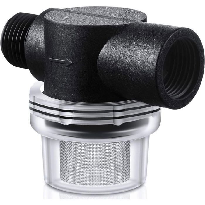 Filtre à crépine pour camping-car - Nosheir - Compatible WFCO et Shurflo - Entrée/Sortie 1/2 pouce - Tamis inox 50 mesh