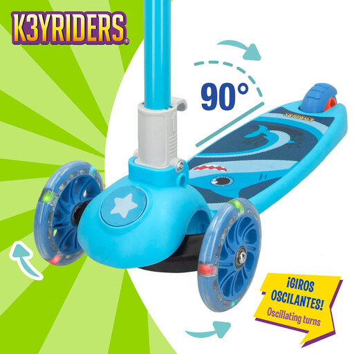  K3yriders 3-hjulig Shark-sparkcykel för barn