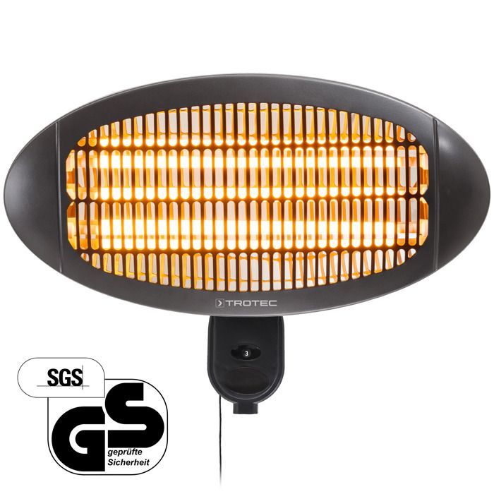 Radiador infrarrojo eléctrico IR 2000 S - TROTEC - Calefactor de exterior - 3 niveles