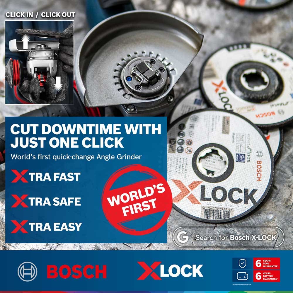 Esmerilhadeira angular BOSCH X-LOCK™ 1700W 125mm GWX 17-125 T 06017C5042