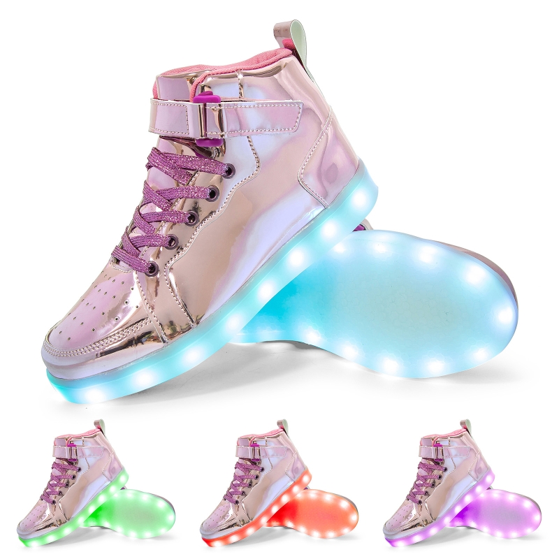 Nuove scarpe da pattinaggio a rotelle con luci LED e ricarica USB per bambini e bambine, scarpe da ginnastica con ruote per bambini.