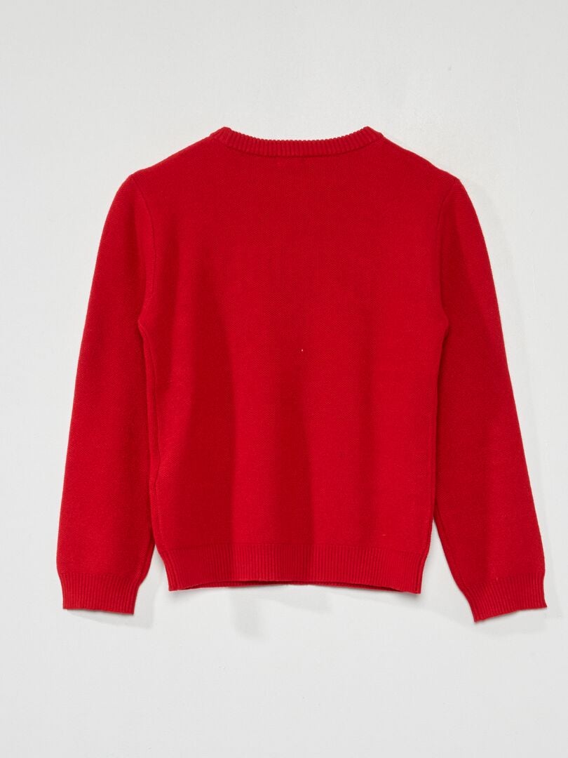 Trui met patroon, gebreid - ROOD