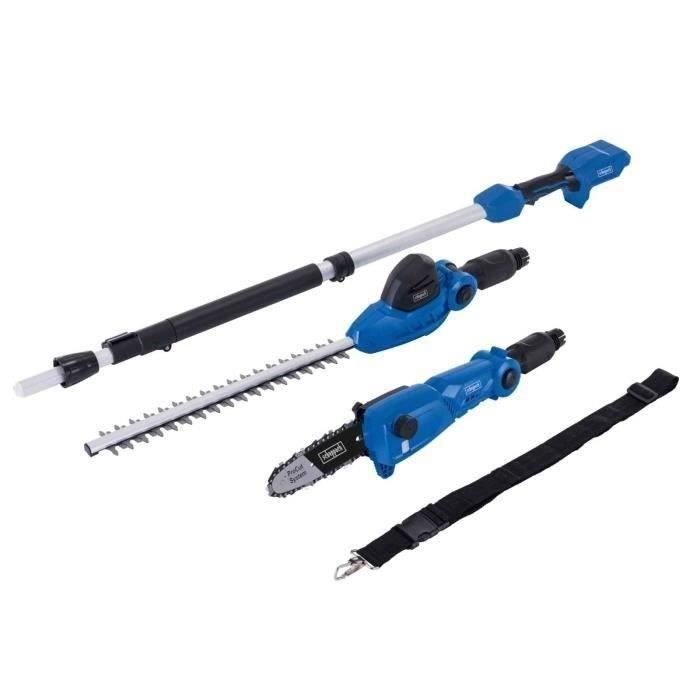 Set di attrezzi da giardino a batteria Scheppach 20V IXES C-PHTS410-X - Telescopico - + Batteria da 4Ah + Caricabatterie