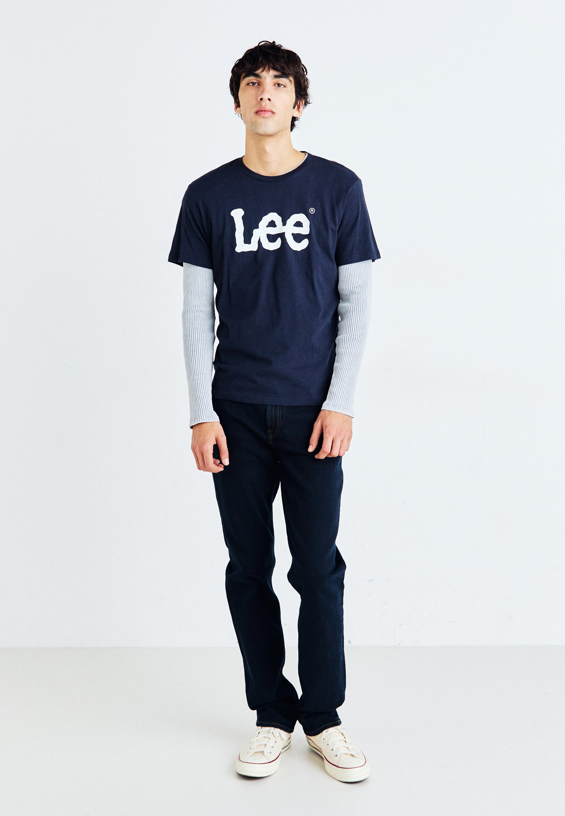 Lee BROOKLYN - Jean droit - bleu et noir
