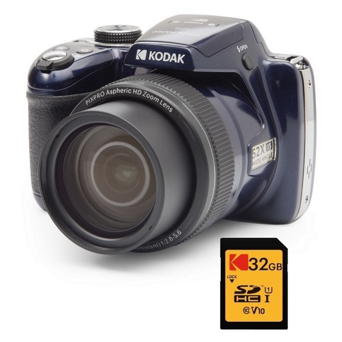 KODAK Pixpro AZ528 Appareil Photo Bridge 16MP – Zoom Optique 52X, Full HD, 85MB/s Lecture, SD 32GB + Housse – Bleu Nuit