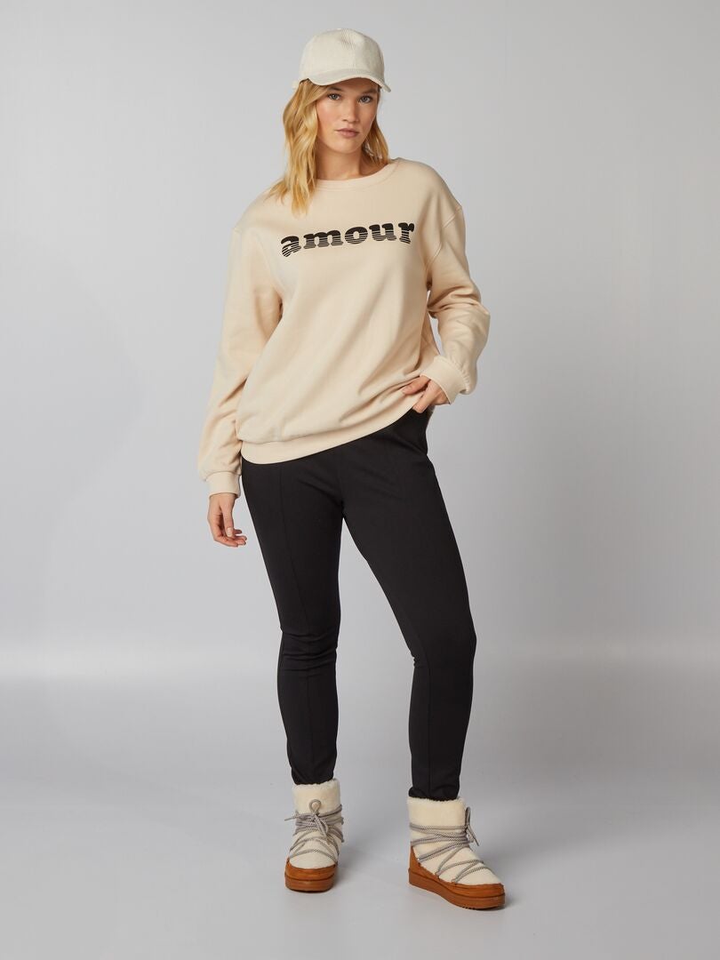 Bedrukte sweater - ROZE