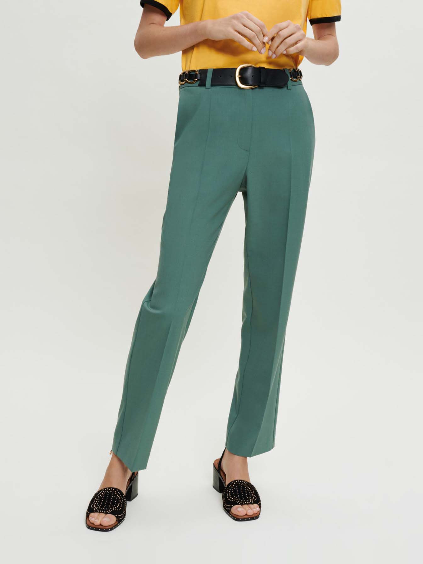 Rechte pantalon - Vert