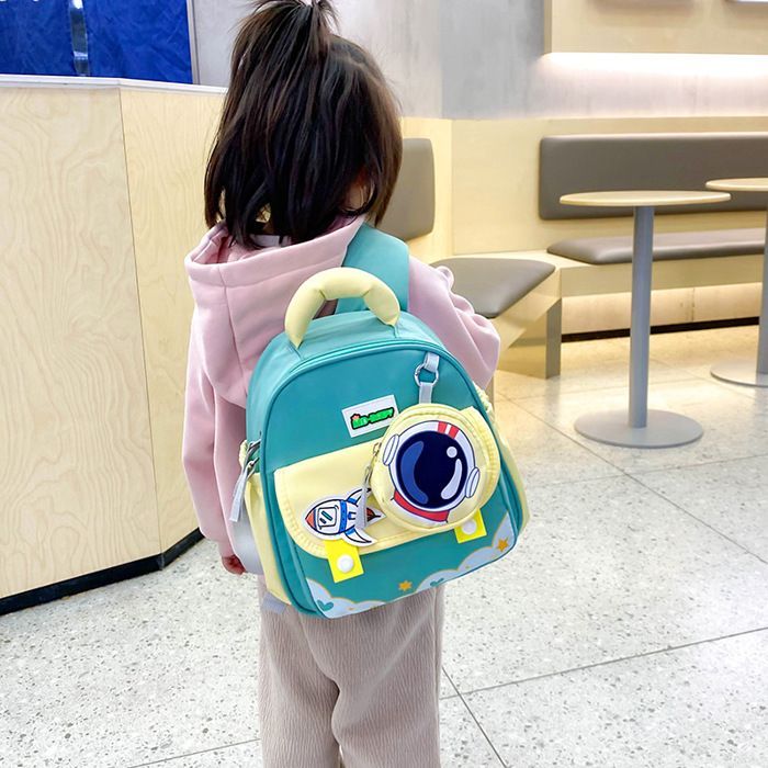 Zainetto per bambini dai 2 ai 6 anni, mini zaino scolastico 3D con animali dei cartoni animati per bambini e bambine in età prescolare e della scuola primaria (Astronauta)