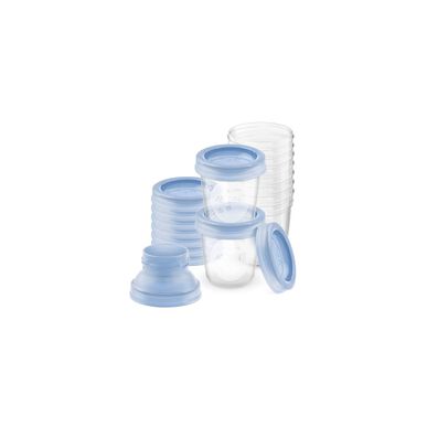 Kubki wielokrotnego użytku Philips Avent z pokrywkami i adapterami, 6 m, 10 szt. (2 szt. x 180 ml)