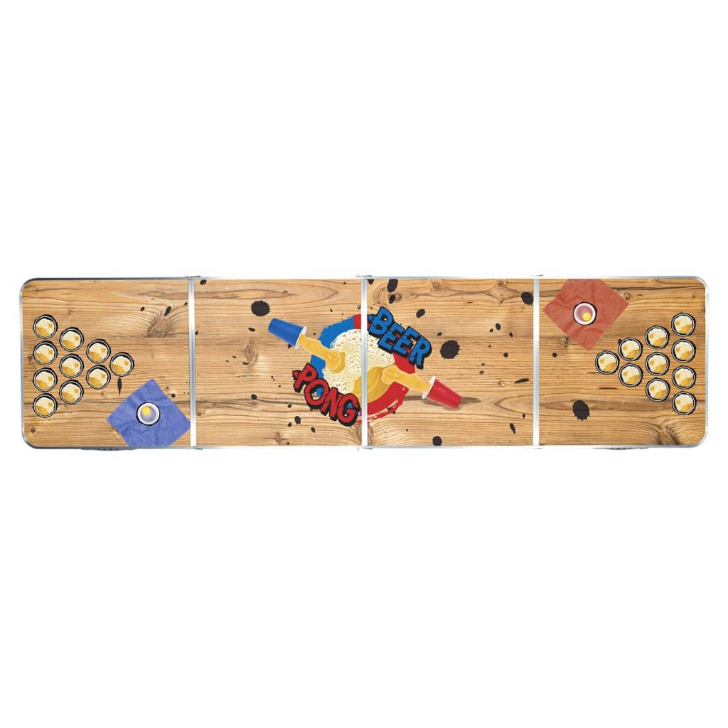 Table de Beer Pong pliante en MDF et aluminium 240x60x55 cm