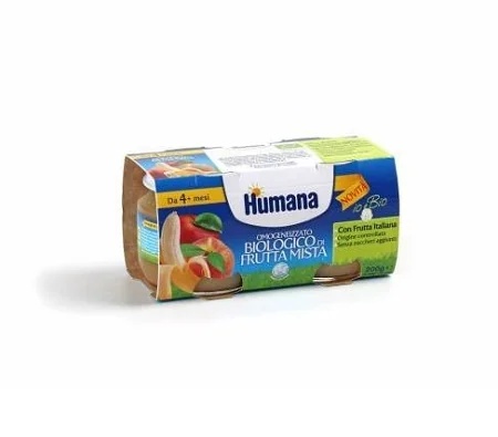 Humana Mistura orgânica de frutas, papinha infantil homogeneizada 2x100 g