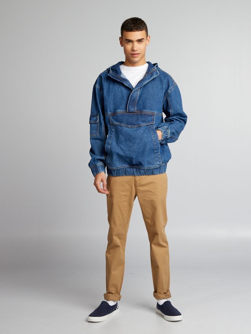 Moletom jeans com capuz - AZUL