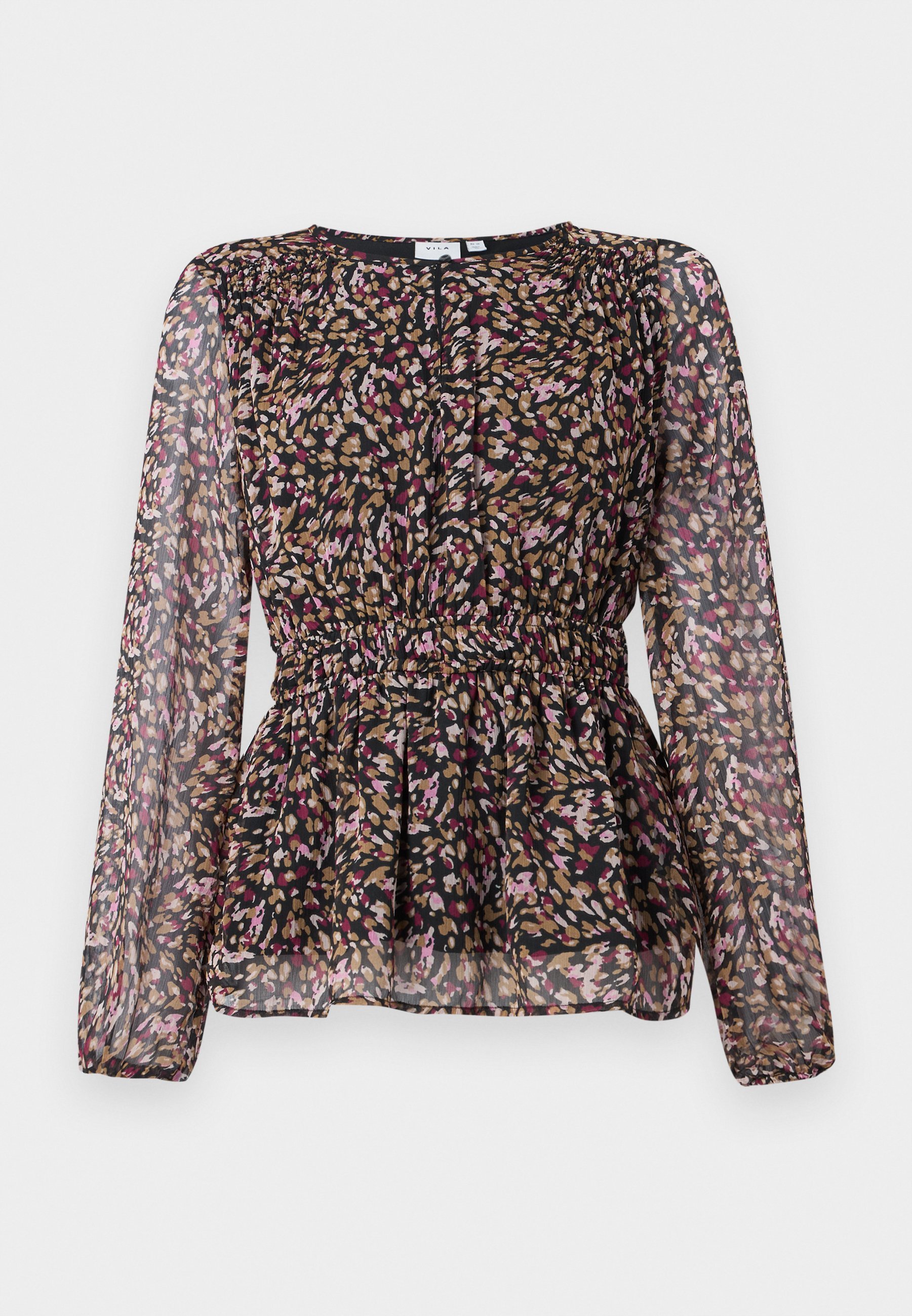 VILA VFALIA PRINT - Halenka - black
