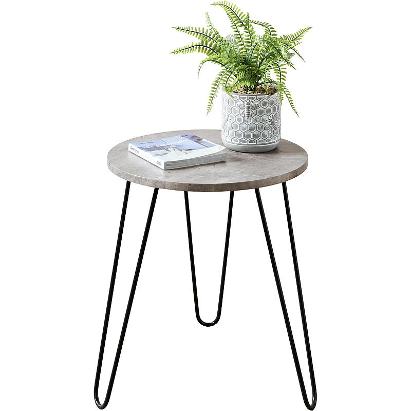 Home Sidebord 40x45 cm folieret betonlook med metalben