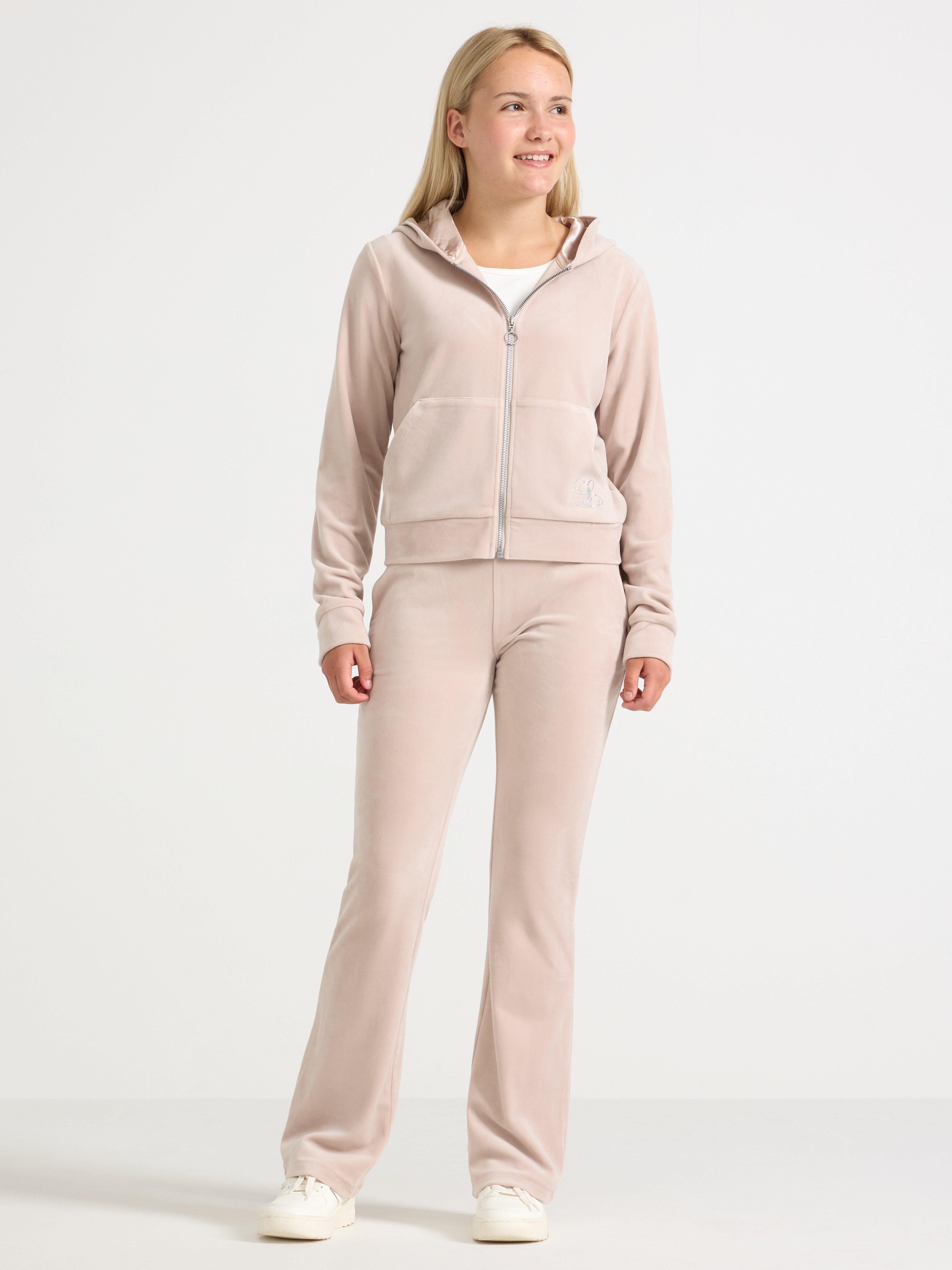 Bluza z kapturem i welurem Light Grey
