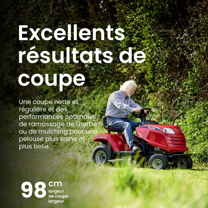 MOUNTFIELD MTF 98M SD PETROL TRACTOR, 98 CM CUTTING WIDTH, MOWER FOR GARDENS UP TO 8000 M2