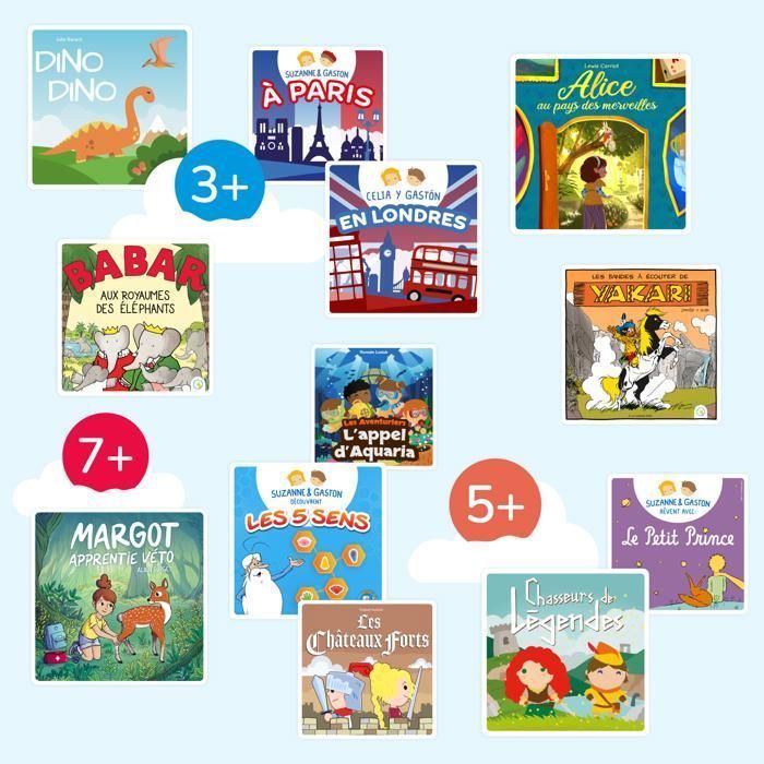 Livre audio interactif - Lunii - Coffret Suzanne et Gaston à Paris - 12 histoires - 1h07 d'écoute - Dès 3 ans