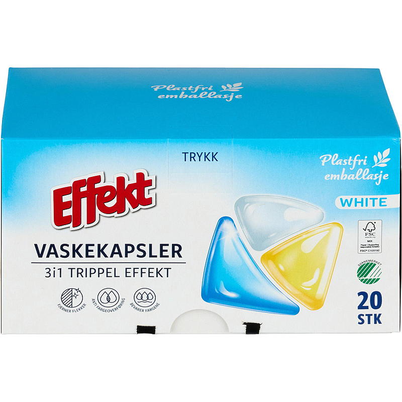 Effekt Tvättkapslar 20 st vita Effekt