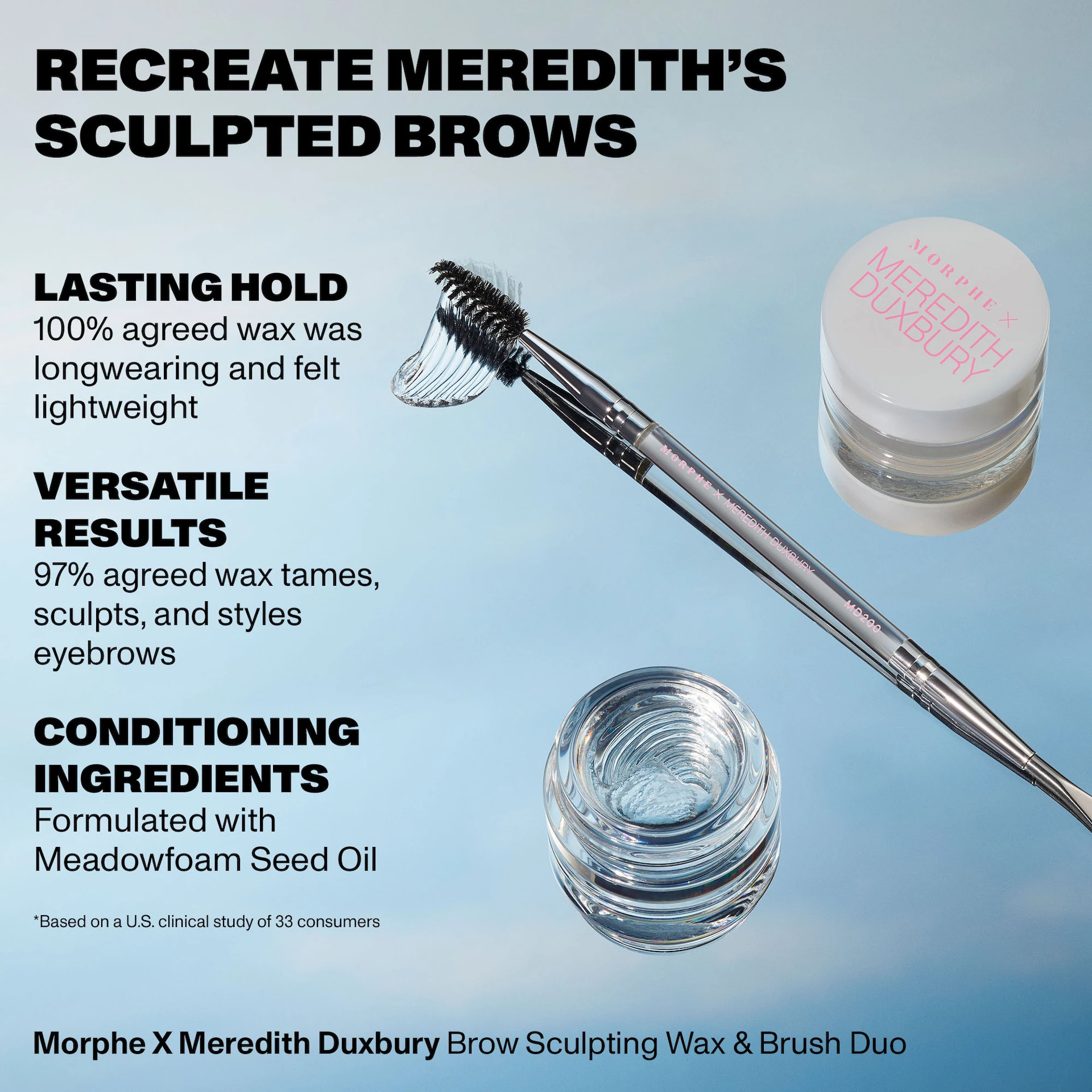 Duo de pensule și perii pentru sprâncene X Meredith Duxbury - Morphe