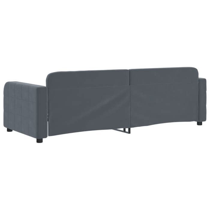 vidaXL Dagbädd, Bäddsoffa med ryggstöd och armstöd, Gästsäng, Sovrums-/Vardagsrumsmöbler, Modern, Mörkgrå 354052