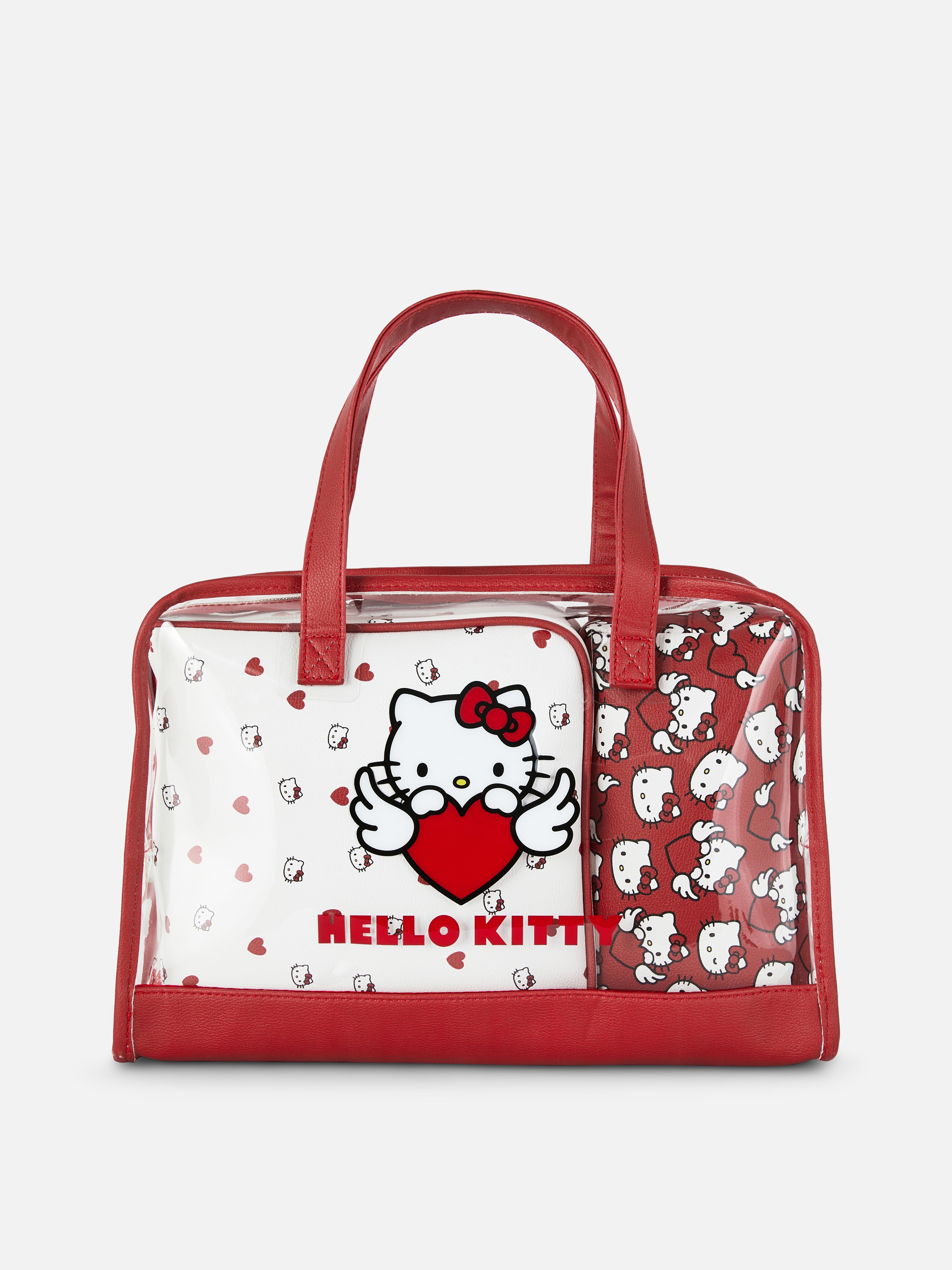 Set de toaletă 3 în 1 Hello Kitty Un set cu trei truse de înfrumusețare și toaletă cu design Hello Kitty