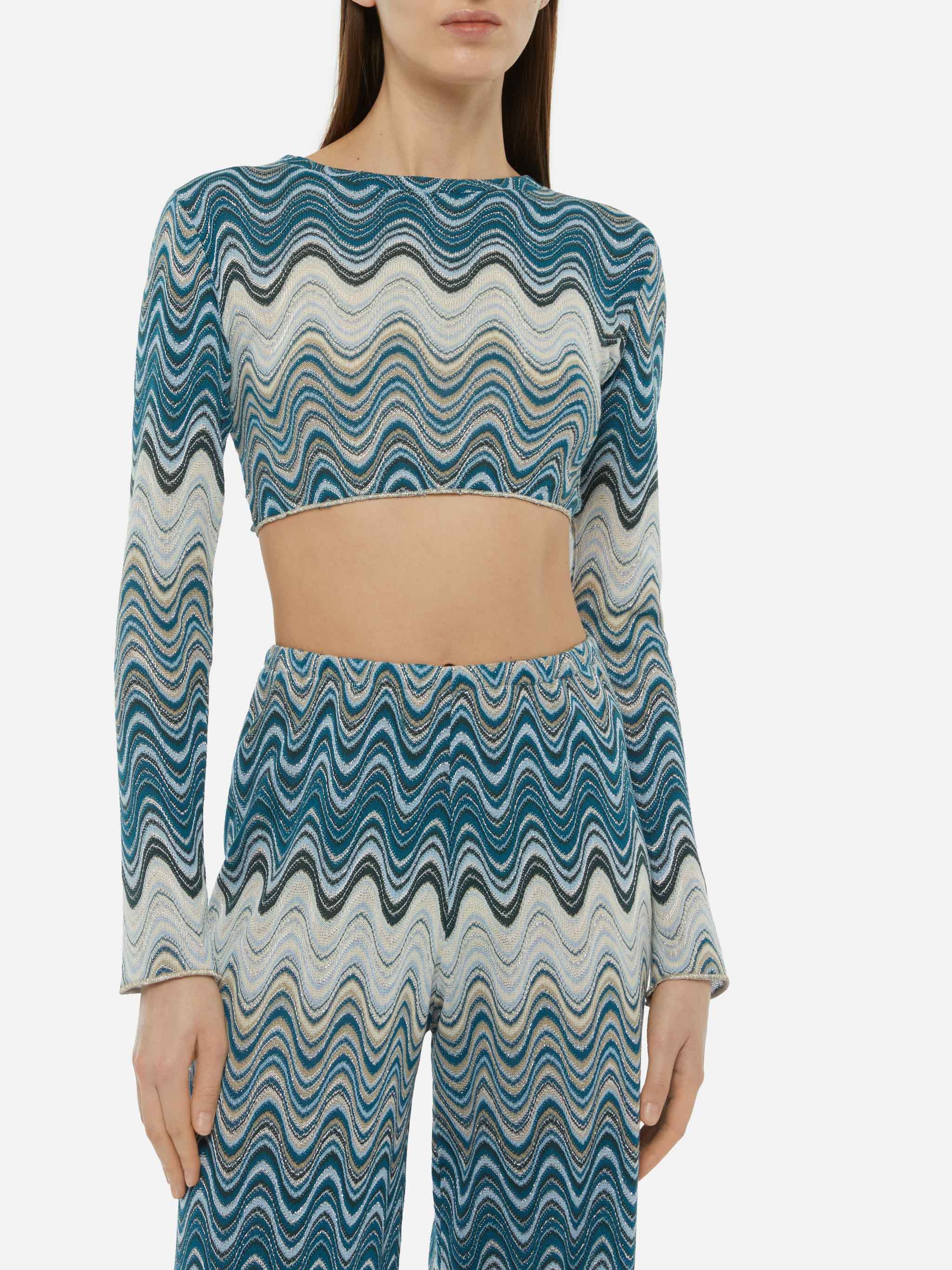 Siviglia cropped t-shirt in raschelbreisel