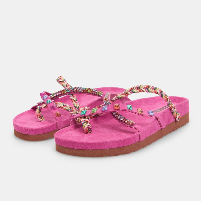 Bata Red Label damflip-flops med flätade rep och juvelapplikationer