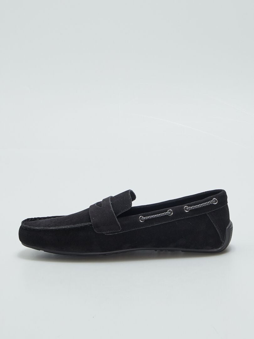 Mocasines de gamuza sintética - NEGRO