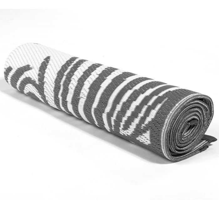 IDMARKET Tapis extérieur COCO tropical gris et blanc 180 x 280 CM