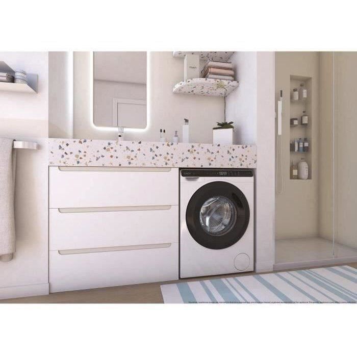 Lave-linge hublot CANDY CW50-BP12307U1-S - 5kg - 1200 tours/min - Classe A - Connecté - Blanc