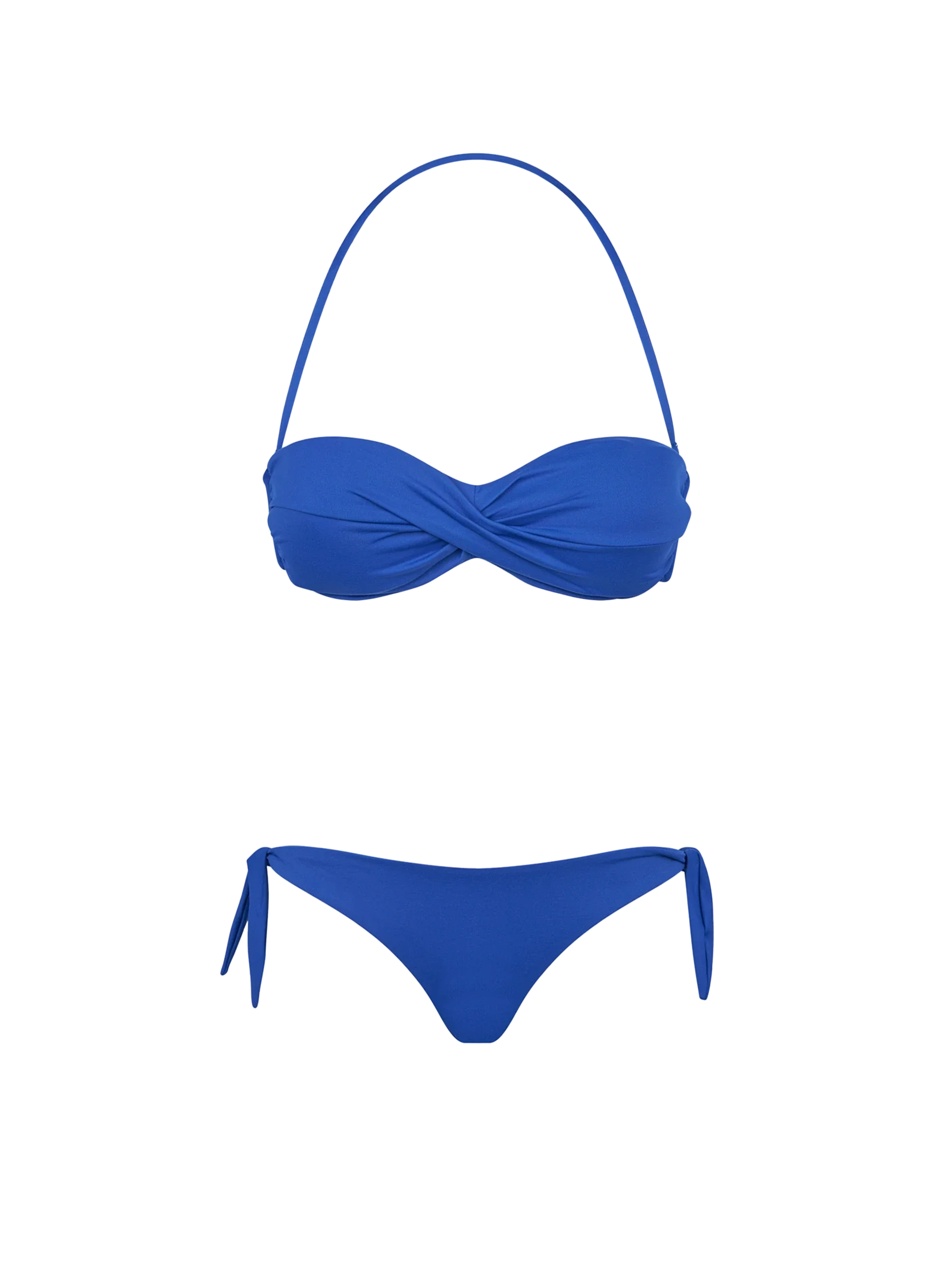 Bluette gedrapeerde band bikini