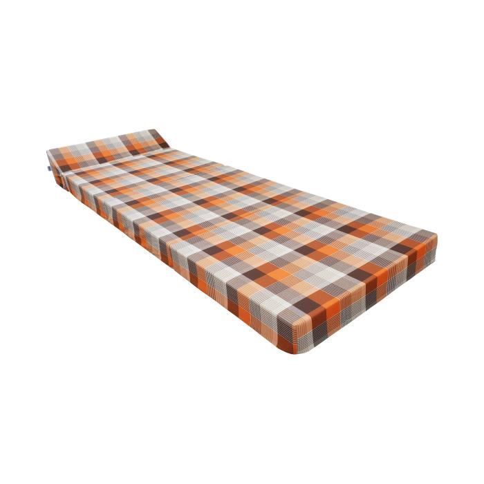 Matelas futon pliable en mousse NATALIA SPZOO - Orange - 70x200cm - Ferme