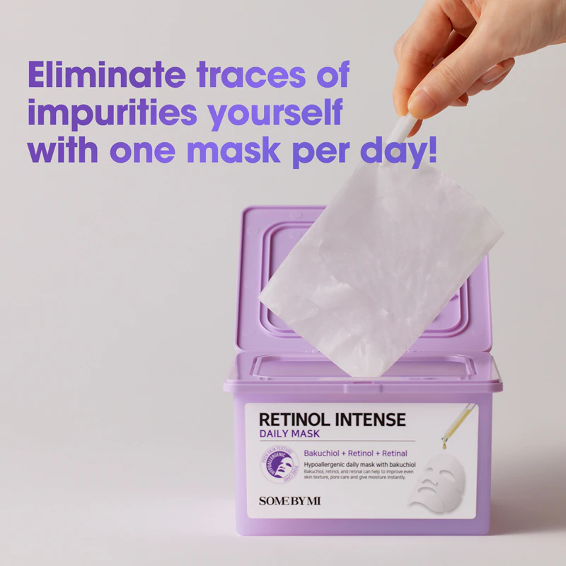 Máscara facial antirrugas Some By Mi Retinol Intense Daily Mask, embalagem grande