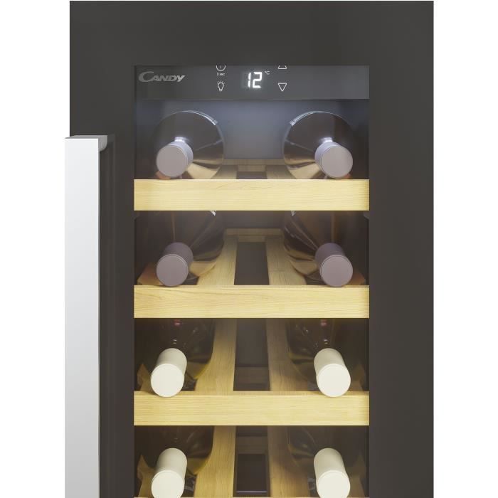 Cantinetta per vini da incasso - CANDY - CCVB 30F/1 - 20 bottiglie - Classe energetica F - Nicchia da 30 cm - Ripiani in legno - Resistente alle vibrazioni