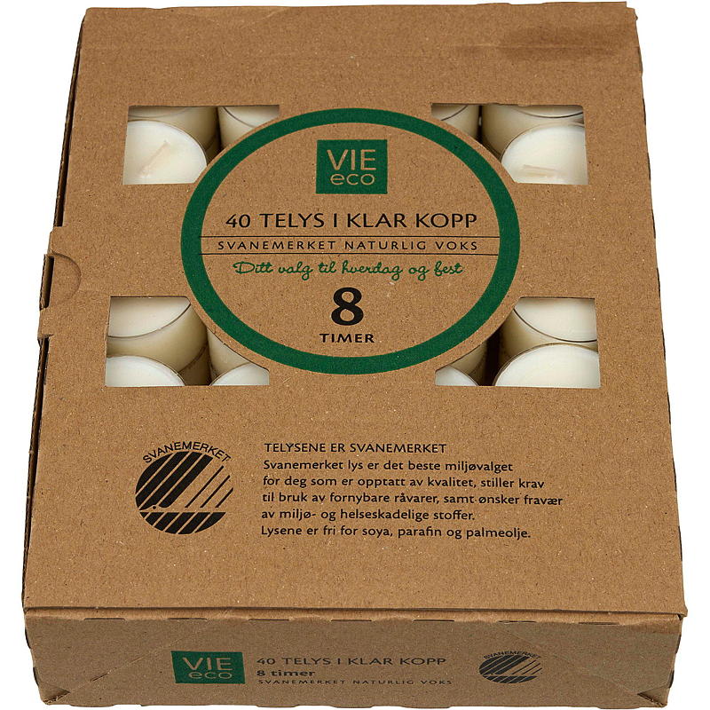 Vie Eco värmeljus 40-pack 8 timmars ljus Vie Eco